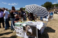 Νέοι και ενήλικες ενημερώνονται για τους γύπες (E. Kret/WWF)