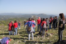 Tychero students observe the nesting site of Egyptian vulture in Dadia Forest