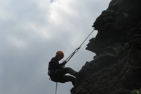 Climbing to install the camera (WWF/A. Venetakis)